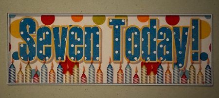Blue Polka - Seven Today! - Large DL Insert by Erika Sissons