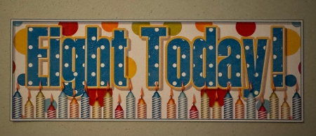 Blue Polka - Eight Today! - Large DL Insert by Erika Sissons