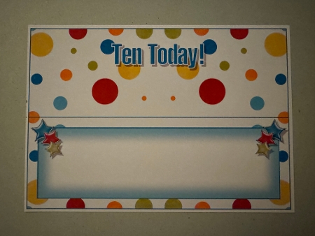 Blue Polka - Ten Today! - Large DL Insert by Erika Sissons