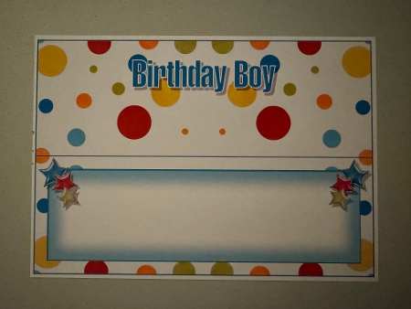 Blue Polka - Birthday Boy - Large DL Insert by Erika Sissons