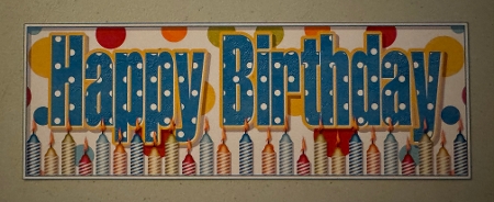Blue Polka - Happy Birthday - Large DL Insert by Erika Sissons