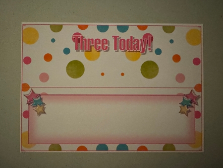 Pink Polka - Three Today! - Large DL Insert by Erika Sissons