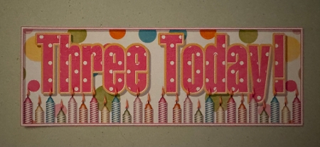 Pink Polka - Three Today! - Large DL Insert by Erika Sissons