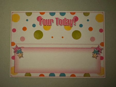Pink Polka - Four Today! - Large DL Insert by Erika Sissons