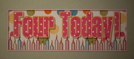 Pink Polka - Four Today! - Large DL Insert by Erika Sissons