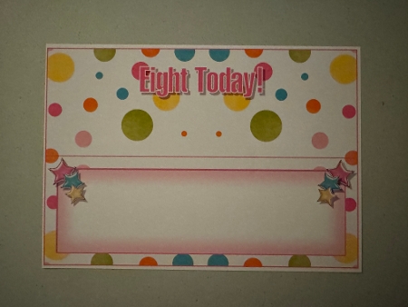 Pink Polka - Eight Today! - Large DL Insert by Erika Sissons