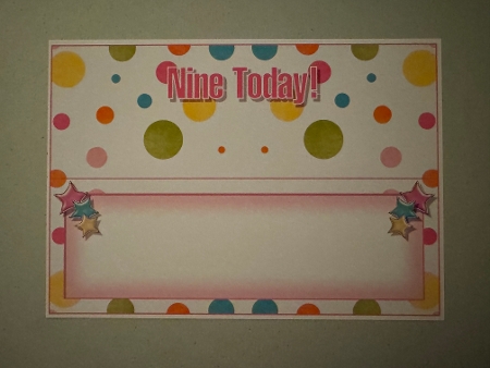 Pink Polka - Nine Today! - Large DL Insert by Erika Sissons