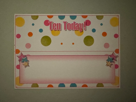 Pink Polka - Ten Today! - Large DL Insert by Erika Sissons