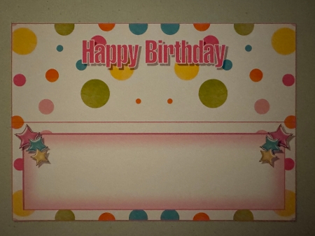 Pink Polka - Happy Birthday - Large DL Insert by Erika Sissons