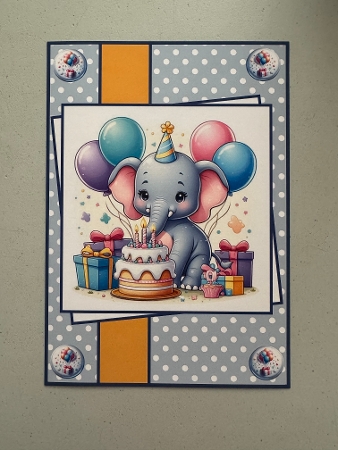 Elephants birthday surprise A5 by Erika Sissons