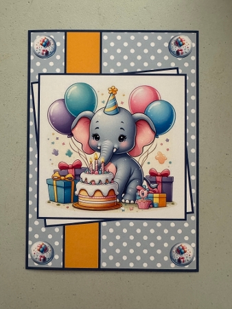 Elephants birthday surprise 5x7 by Erika Sissons