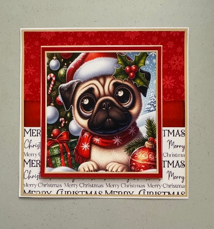 Cute Christmas pug by Erika Sissons
