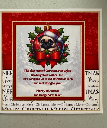 Cute Christmas pug by Erika Sissons