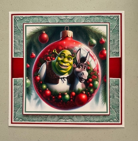 Shrek Christmas Bauble With Set Of 4 Toppers by Erika Sissons