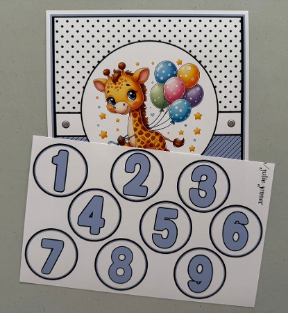 Giraffe WIith Balloons Birthday Card by Erika Sissons