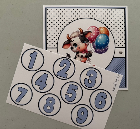 Cow WIith Balloons Birthday Card by Erika Sissons