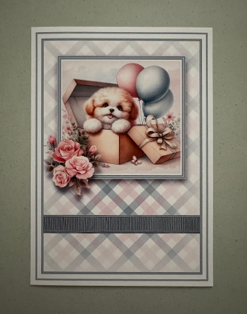5x7 Gift Boxed Puppy 1 Mini Decoupage Kit  by Erika Sissons