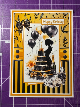 Black and Gold Birthday Mini Kit 5x7 by Erika Sissons