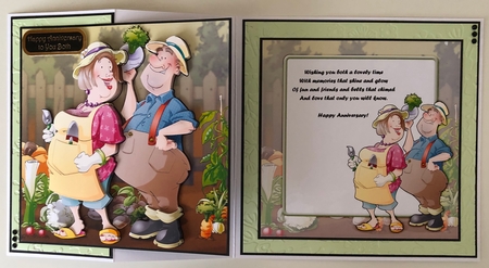 Gardening/allotment Couple 8x8 Card by Erika Sissons