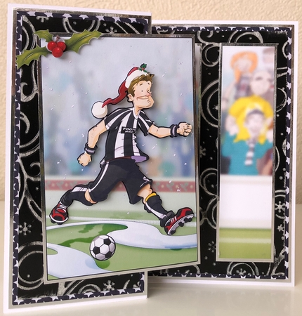 Christmas Football Dude Black and White by Erika Sissons