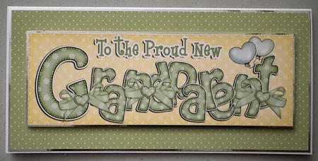 Large Dl New Grandparent Felties Card & 3D Decoupage by Erika Sissons