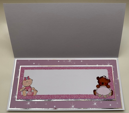 Baby Girls First Christmas with Teddy Dl Insert by Erika Sissons