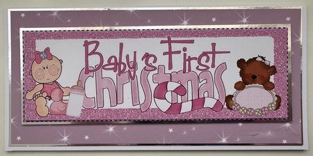 Baby Girls First Christmas with Teddy Dl Insert by Erika Sissons