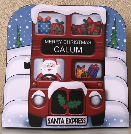 3D Xmas Santa Express Calum Pop Out Card Kit by Erika Sissons