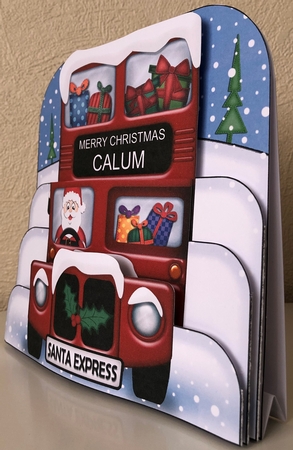 3D Xmas Santa Express Calum Pop Out Card Kit by Erika Sissons