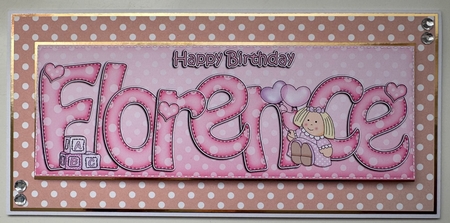 Large Dl Birthday Florence Doll Quick Card N 3D Decoupage by Erika Sissons