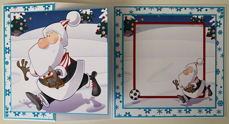 Football Santa Dude (red and White Stripes) 8x8 Quick Card by Erika Sissons