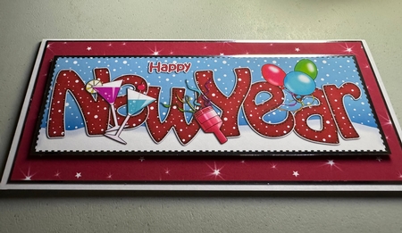 Large Dl New Year Celebrations 3D Decoupage by Erika Sissons
