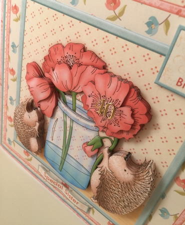 Blooming Lovely Hedgehogs Poppies Birthday Get Well Mini Kit by Erika Sissons