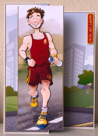 Jogger Dude (red) Large Dl by Erika Sissons