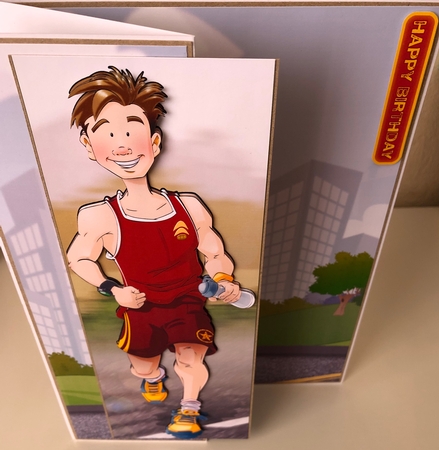 Jogger Dude (red) Large Dl by Erika Sissons