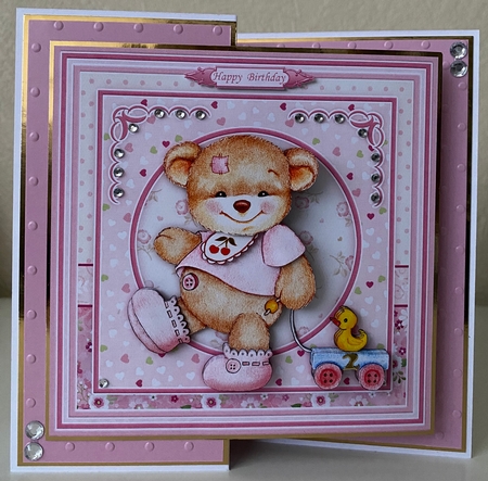 Baby Girl Bear & Duck 8x8 Decoupage Mini Kit by Erika Sissons
