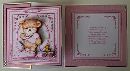 Baby Girl Bear & Duck 8x8 Decoupage Mini Kit by Erika Sissons