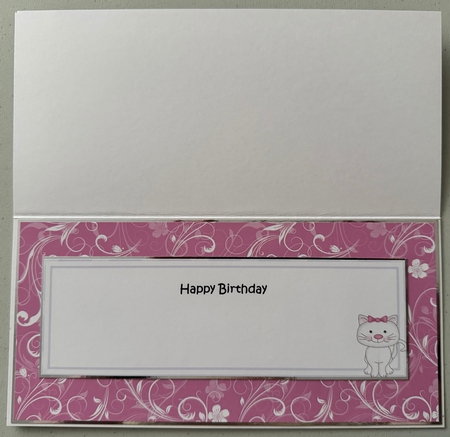 Large Dl Birthday Scarlett Cat Card & 3D Decoupage by Erika Sissons