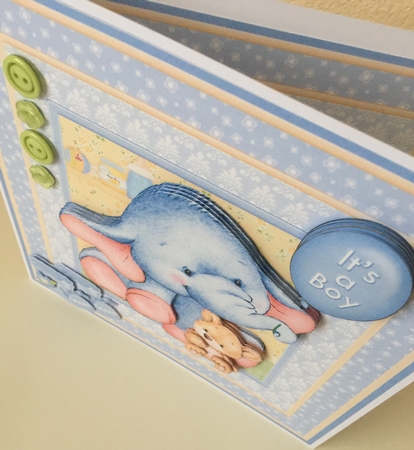 New Baby Boy Elephant 8x8 Decoupage Mini Kit & Birthday Ages by Erika Sissons