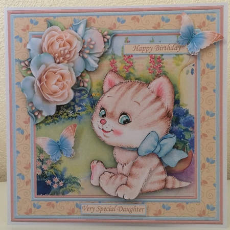 Kitten in the Garden 8x8 Decoupage Mini Kit by Erika Sissons