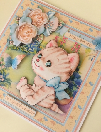 Kitten in the Garden 8x8 Decoupage Mini Kit by Erika Sissons