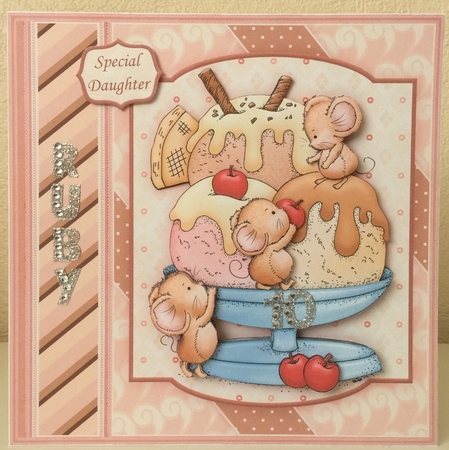 ICE MICE SUNDAE 8x8 Decoupage Mini Kit by Erika Sissons