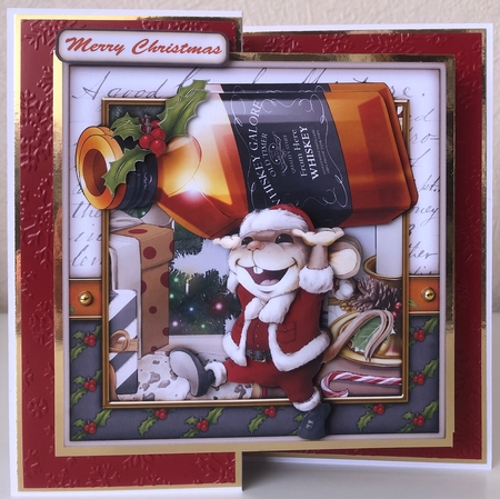 Mr Christmas Whiskey Mouse Decoupage Sheet by Erika Sissons