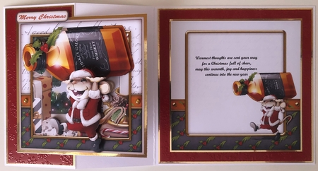 Mr Christmas Whiskey Mouse Decoupage Sheet by Erika Sissons