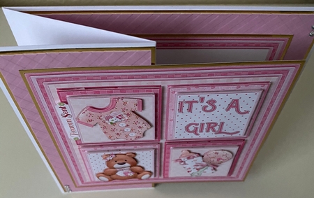 NEW BABY GIRL SQUARES 7.5 Decoupage & Insert Mini Kit by Erika Sissons