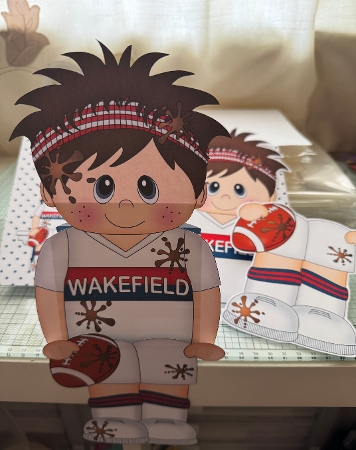3D On the Shelf Card Kit - Little Rugby Player Howerd by Erika Sissons