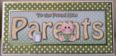 Large DL TO THE PROUD NEW PARENTS 3D decoupage by Erika Sissons
