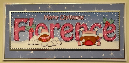 Large DL Merry Christmas FLORENCE 3D decoupage  by Erika Sissons