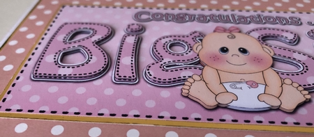 Large DL CONGRATULATIONS ... YOURE A BIG SISTER 3D decoupage by Erika Sissons