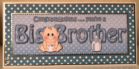 Large DL CONGRATULATIONS ... YOURE A BIG BROTHER 3D decoupage by Erika Sissons